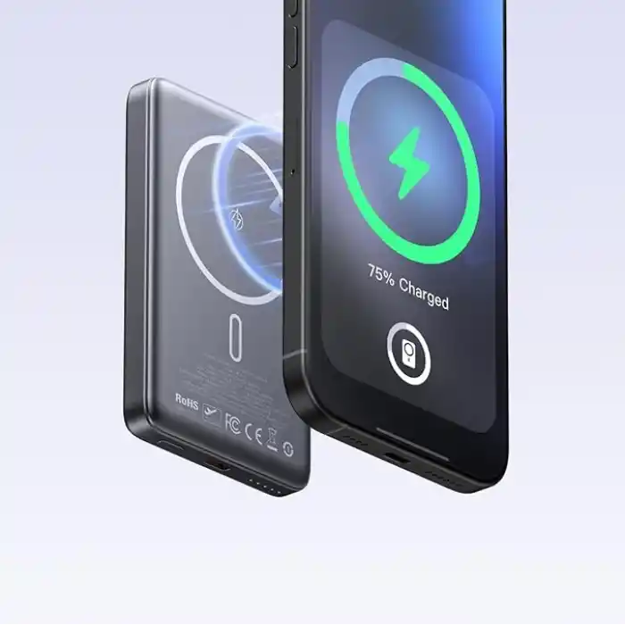 Mcdodo MC-4651 10.000mAh 20W Metal Ultra İnce Manyetik Kablosuz - Powerbank Siyah