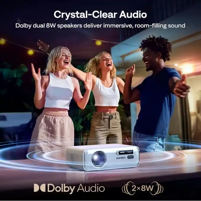 Aurzen Eazze D1G Google TV ve Dolby Audio özellikli projektör – ev sineması