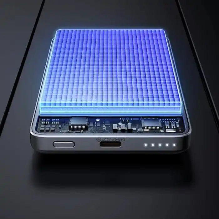Mcdodo MC-4651 10.000mAh 20W Metal Ultra İnce Manyetik Kablosuz - Powerbank Siyah