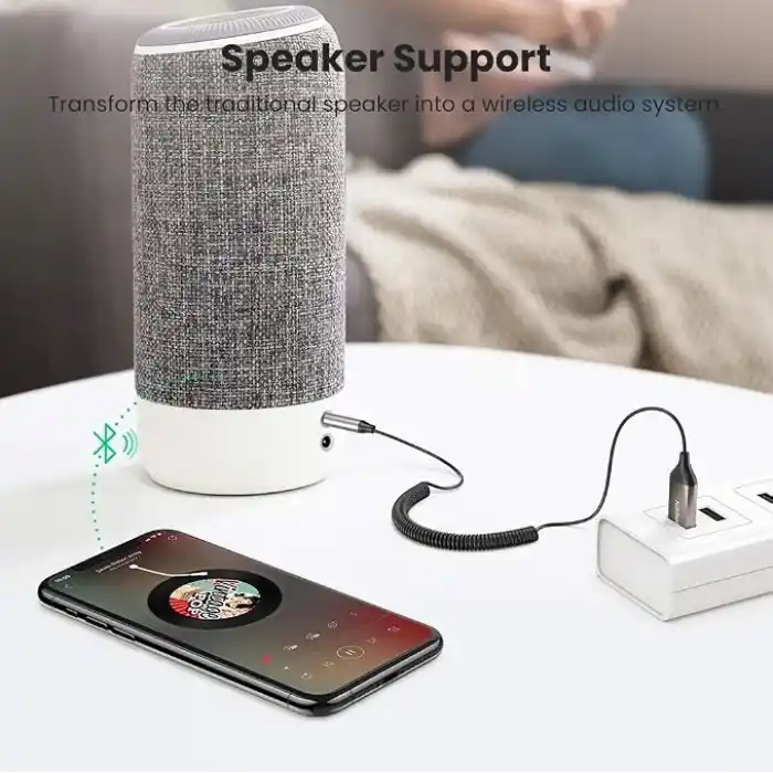 Ugreen Mikrofonlu 3.5 mm Aux Bluetooth 5.3 Alıcı Adaptör Araç Kiti