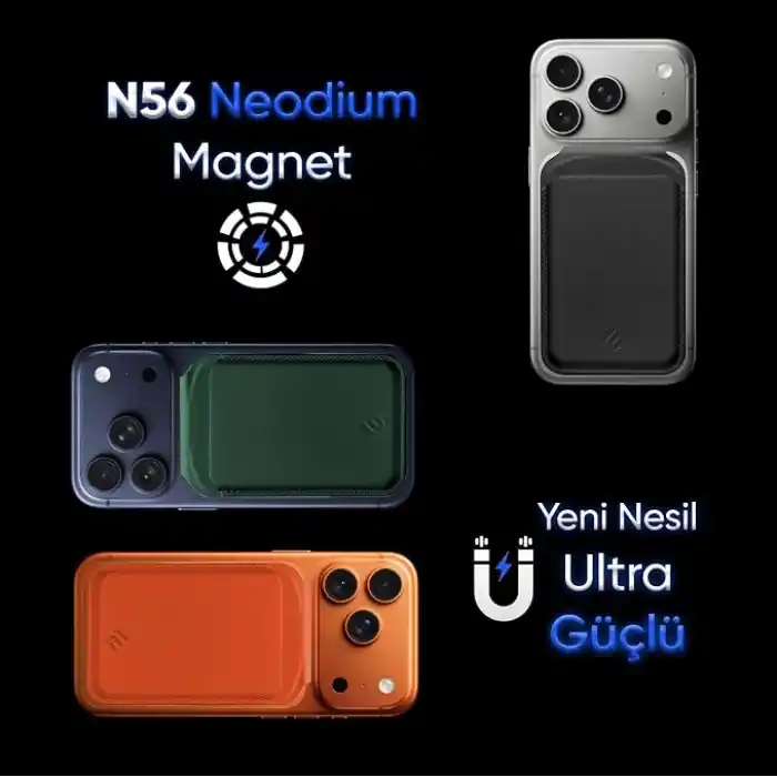 Minesk iPhone için Magsafe ile Uyumlu 2’si 1 Arada Cüzdan ve Stand Manyetik Kartlık Yenilenmiş V2 Güçlü Mıktanıs ile Süper Yapışma ve Sağlam Tutuş (Siyah, Stand)