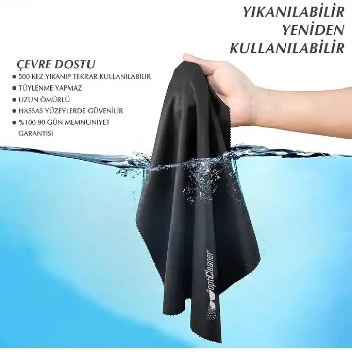 OptiCleaner 13’lü Mikrofiber Temizlik Bezi – Kamera Lens, Gözlük, Telefon, Tablet, Laptop ve TV Ekranları İçin, Çizmez ve İz Bırakmaz