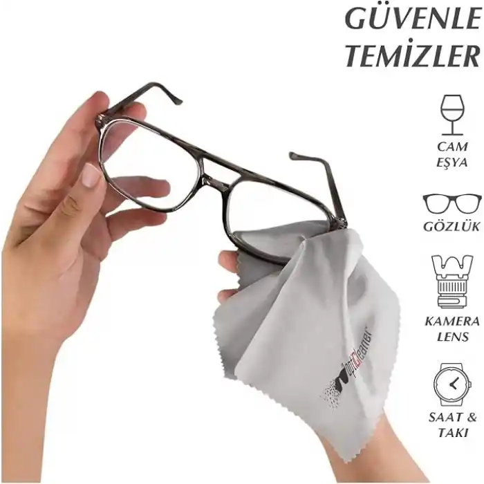 OptiCleaner 13’lü Mikrofiber Temizlik Bezi – Kamera Lens, Gözlük, Telefon, Tablet, Laptop ve TV Ekranları İçin, Çizmez ve İz Bırakmaz