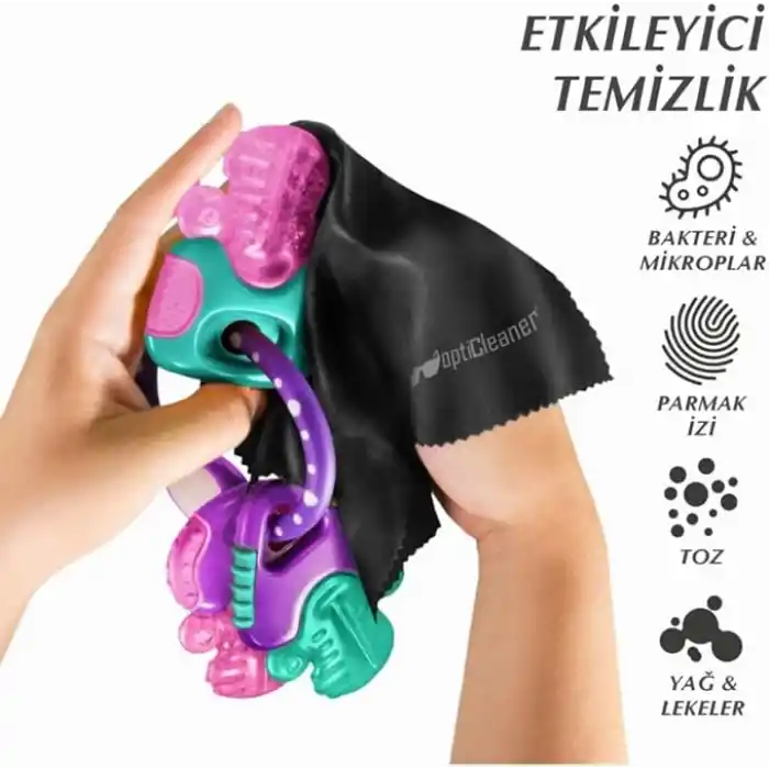 OptiCleaner 13’lü Mikrofiber Temizlik Bezi – Kamera Lens, Gözlük, Telefon, Tablet, Laptop ve TV Ekranları İçin, Çizmez ve İz Bırakmaz