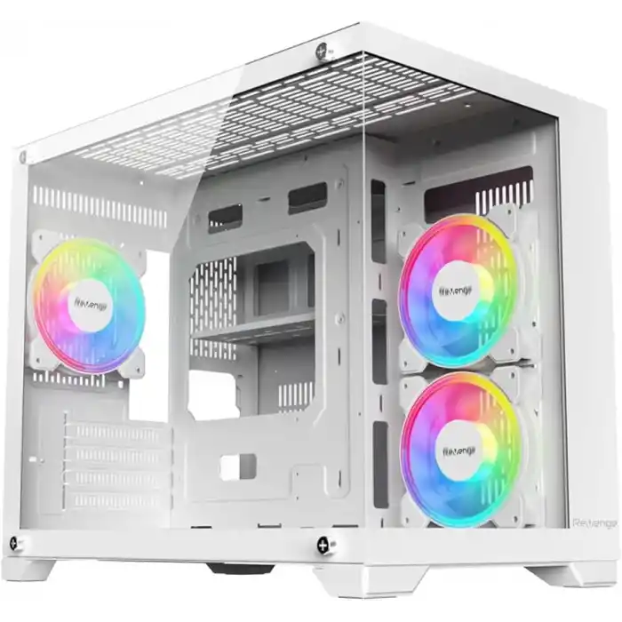 Nova Beyaz 3 Rgb Fanlı Temperli Cam Panel Boş m-ATX Gaming Oyuncu Bilgisayar Kasası