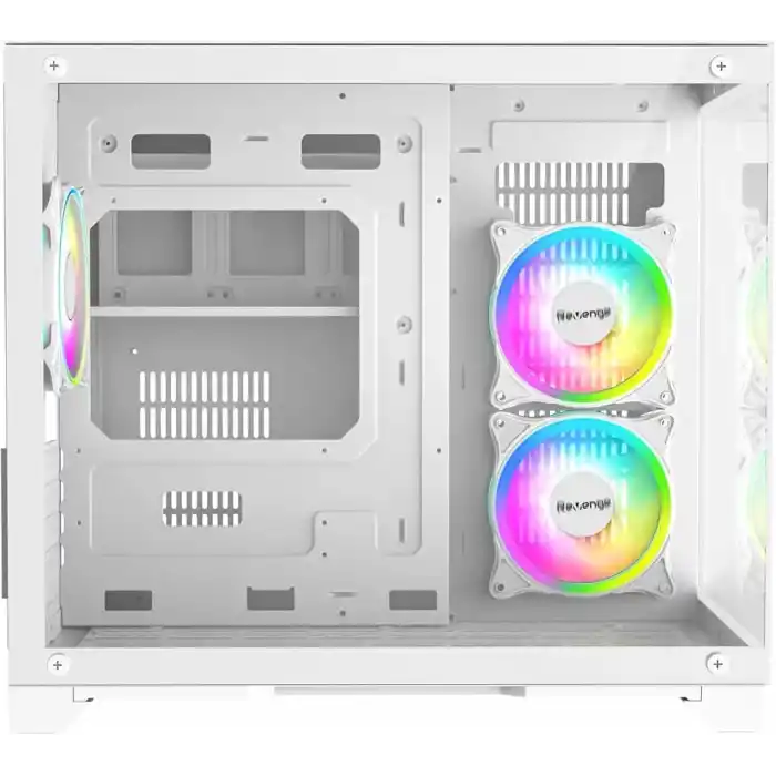 Nova Beyaz 3 Rgb Fanlı Temperli Cam Panel Boş m-ATX Gaming Oyuncu Bilgisayar Kasası