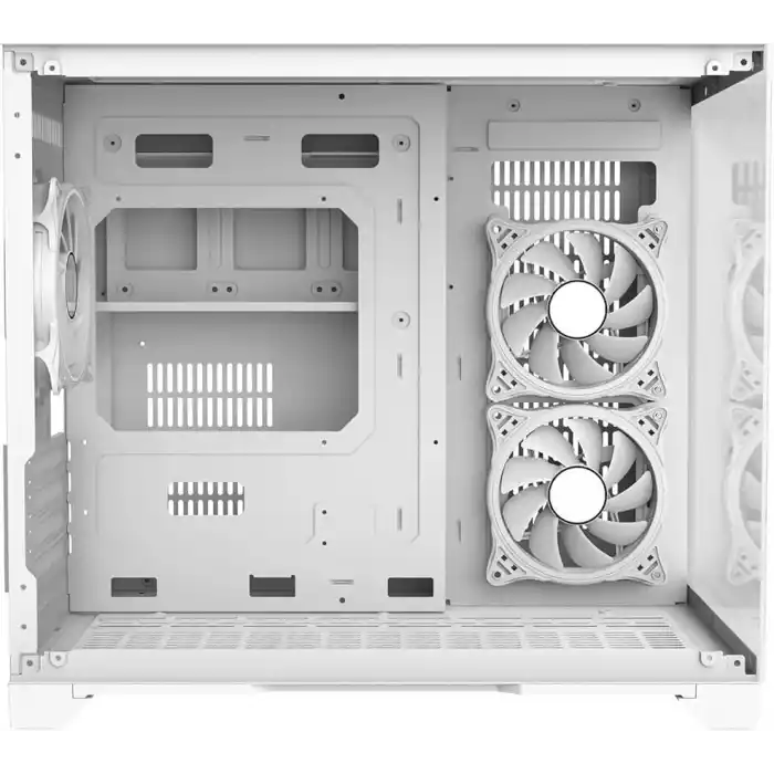 Nova Beyaz 3 Rgb Fanlı Temperli Cam Panel Boş m-ATX Gaming Oyuncu Bilgisayar Kasası