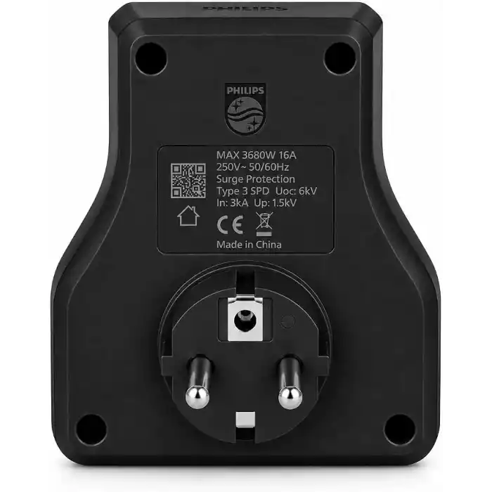 Philips CHP7022B/62 İkili Akım Korumalı Priz 1140J Aşırı Gerilim Koruma