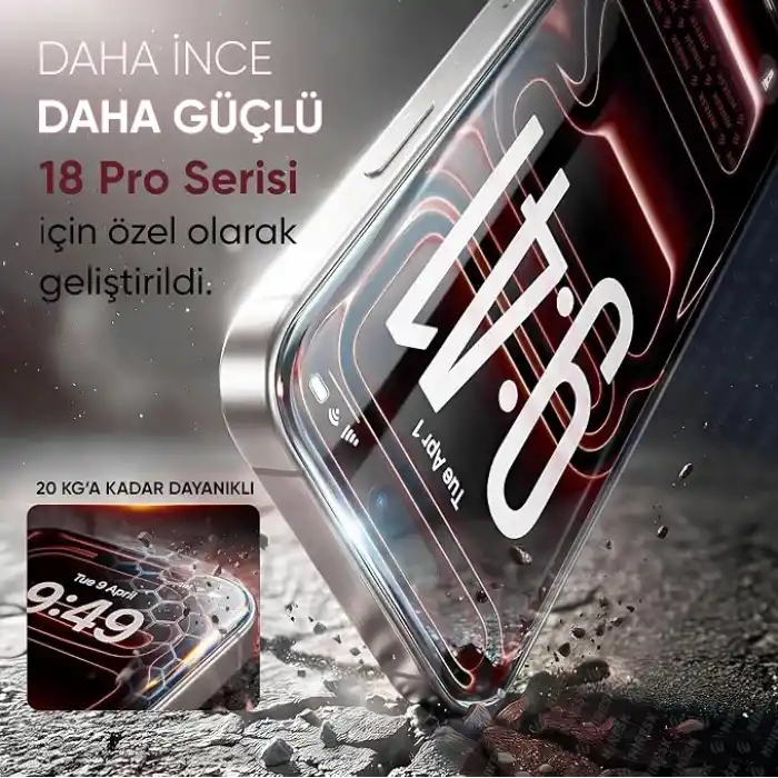 Minesk - Ultra GLASS - 2 ADET - 18 PRO için Kusursuz Hizalama ve Kolay Kurulum Gerçek 9H Temperli Cam Ekran Koruyucu Kırılmaz Cam (18 Pro)