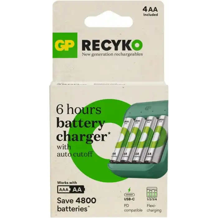 GP Batteries B423 USB Pil Şarj Cihazı 4 Adet 2600 AA Kalem Pilli Set