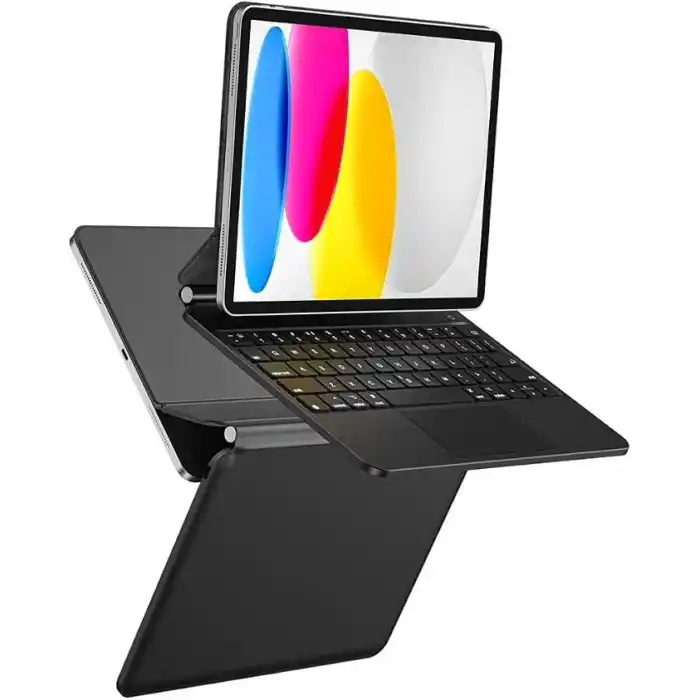 UnDePlus iPad Air 11inç M4/M3/M2 Air 4/5.Nesil 10.9 Klavyeli ile uyumlu Kılıf Magic Keyboard Touchpad Aydınlatmalı Klavye 2026-2024