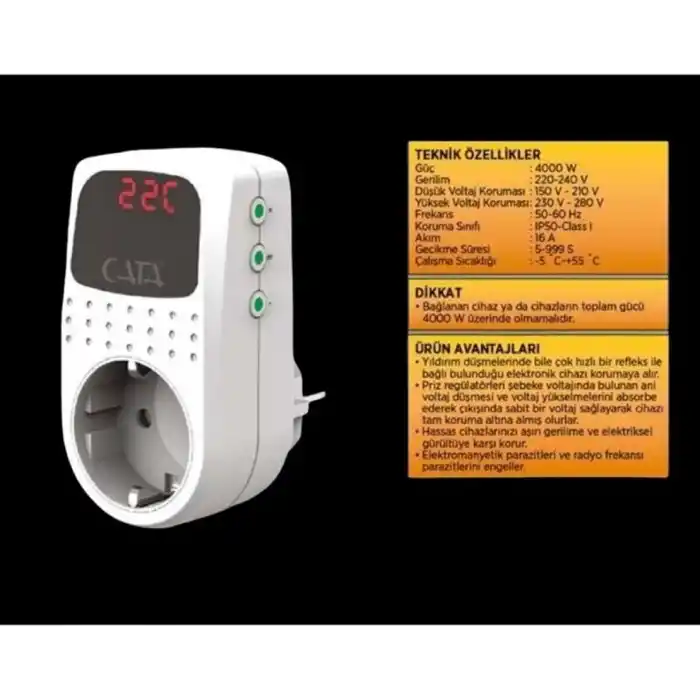 Cata CT-9187 PRİZ REGÜLATÖR(150-280V-4000W)