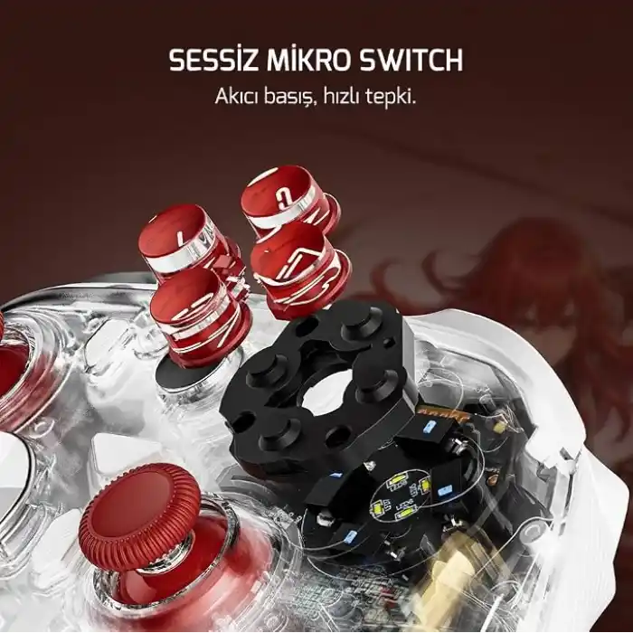 GamePower Asura Kablosuz Beyaz Gamepad (2.4G, Bluetooth, Kablolu) (PC Uyumlu & Taşıma Çantası Hediyeli)