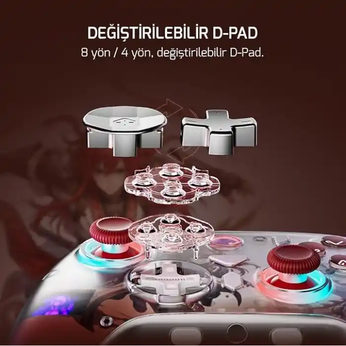 GamePower Asura Kablosuz Beyaz Gamepad (2.4G, Bluetooth, Kablolu) (PC Uyumlu & Taşıma Çantası Hediyeli)