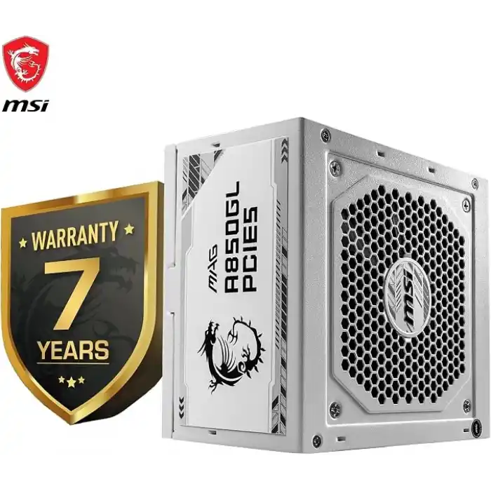 MSI MAG A850GL White 850W 80 Plus Gold 120mm Power Supply