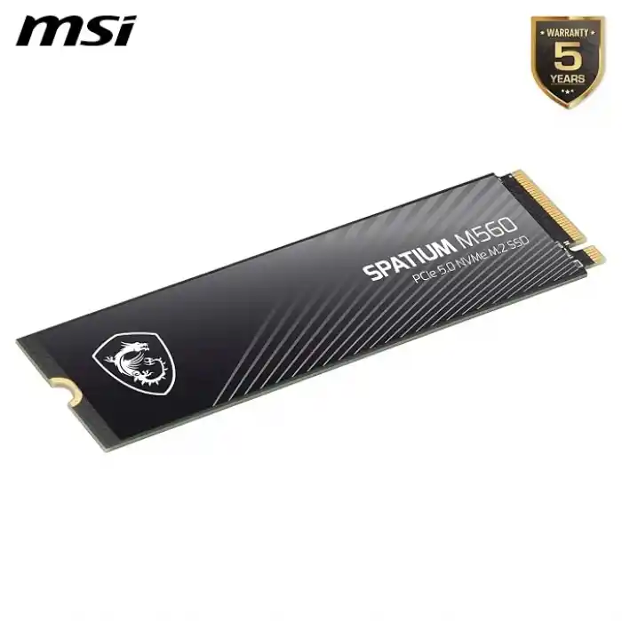 MSI SPATIUM M560 SSD 2 TB - PCIe 5.0 NVMe M.2 dahili katı hal sürücü, 10.300 MB/s okuma, 8.700 MB/s yazı, 3D NAND, entegre veri güvenliği, merkez, 5 yıl garanti (1200 TBW)