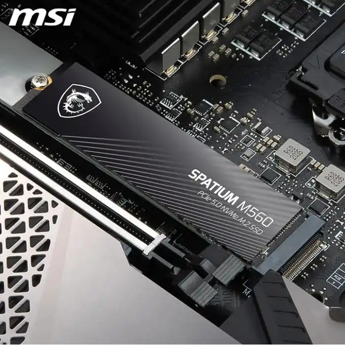 MSI SPATIUM M560 SSD 2 TB - PCIe 5.0 NVMe M.2 dahili katı hal sürücü, 10.300 MB/s okuma, 8.700 MB/s yazı, 3D NAND, entegre veri güvenliği, merkez, 5 yıl garanti (1200 TBW)