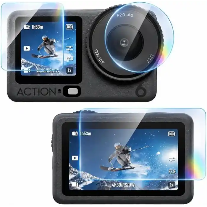 Coverzone DJI Osmo Action 6 ile Uyumlu Temperli Cam Koruyucu