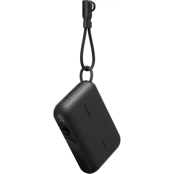 Belkin Taşınabilir Şarj Cihazı, 10.000 mAh USB-C İnce Güç Kaynağı, 2 USB-C Port, Dijital Pil Göstergesi, 20 W Hızlı Şarj, iPhone 17, 16 Serisi, Samsung Galaxy S25, S24, Pixel 9, iPad ve Fazlası, Siyah