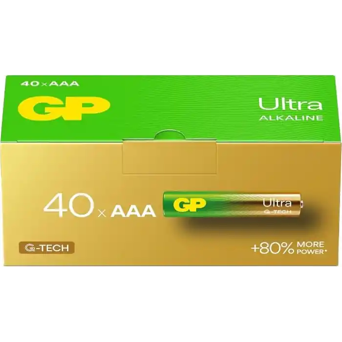 GP Batteries G-TECH Ultra Alkalin İnce LR03 - AAA Boy 1.5V Pil 40lı Kutu