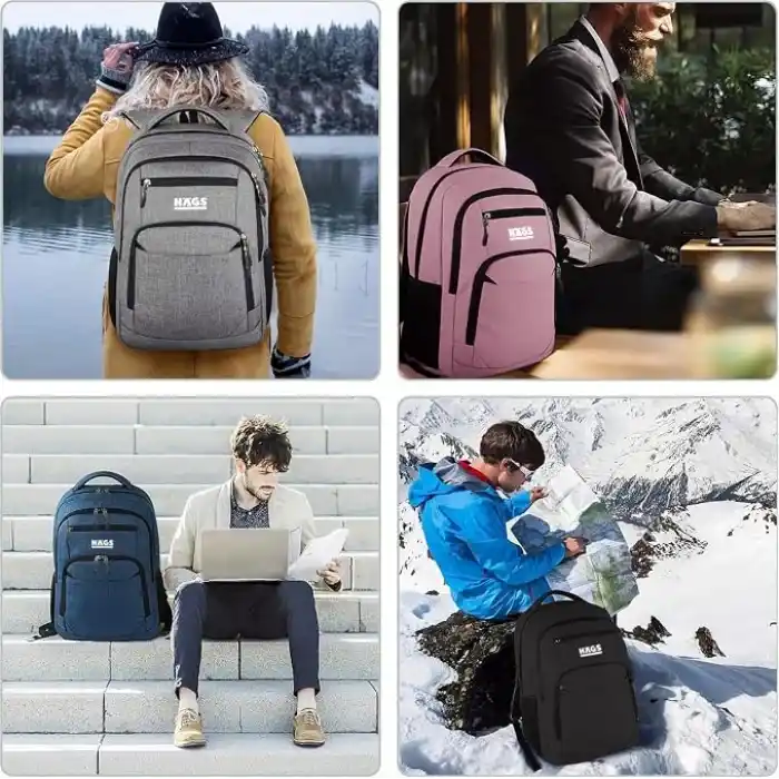 Haegs Laptop Sırt Çantası, Multi Cepli İş Seyahat Çantası, Dizüstü Bilgisayar Sırt Çantası, Suya Dayanıklı, Kolej Bilgisayar Çantası, Kadınlar ve Erkekler İçin Çok Bölmeli Organizer Çanta