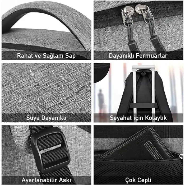 Haegs Laptop Sırt Çantası, Multi Cepli İş Seyahat Çantası, Dizüstü Bilgisayar Sırt Çantası, Suya Dayanıklı, Kolej Bilgisayar Çantası, Kadınlar ve Erkekler İçin Çok Bölmeli Organizer Çanta