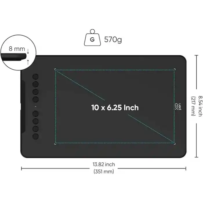 XP-Pen DECO01 V3 Grafik Tablet 16K 8 Kısayol Siyah