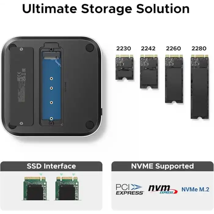 UGREEN 10G NVMe SSD Muhafazalı Mac Mini M6/M5 Pro/M4 Dock (8 TBa kadar)