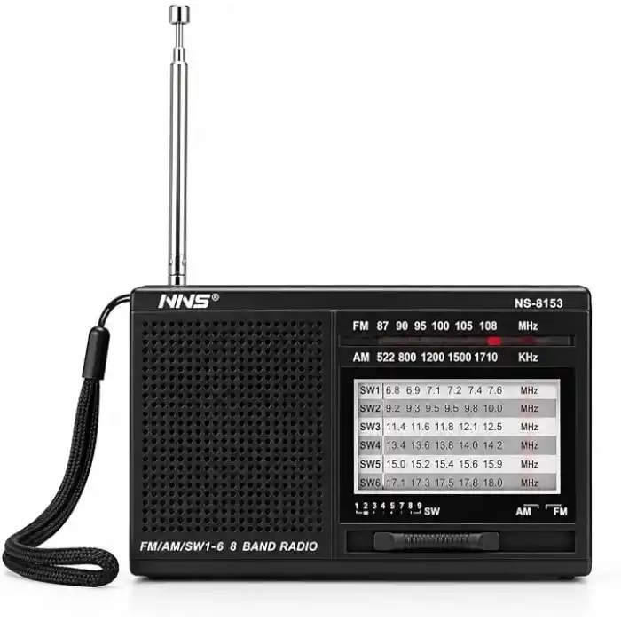 NS-8153 Taşınabilir Pilli Cep Radyosu Deprem Çantası Radyosu Am Fm SW-1-6 8 Bandlı Mini Radyo