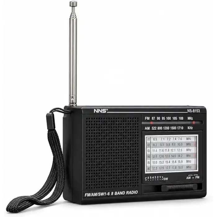 NS-8153 Taşınabilir Pilli Cep Radyosu Deprem Çantası Radyosu Am Fm SW-1-6 8 Bandlı Mini Radyo