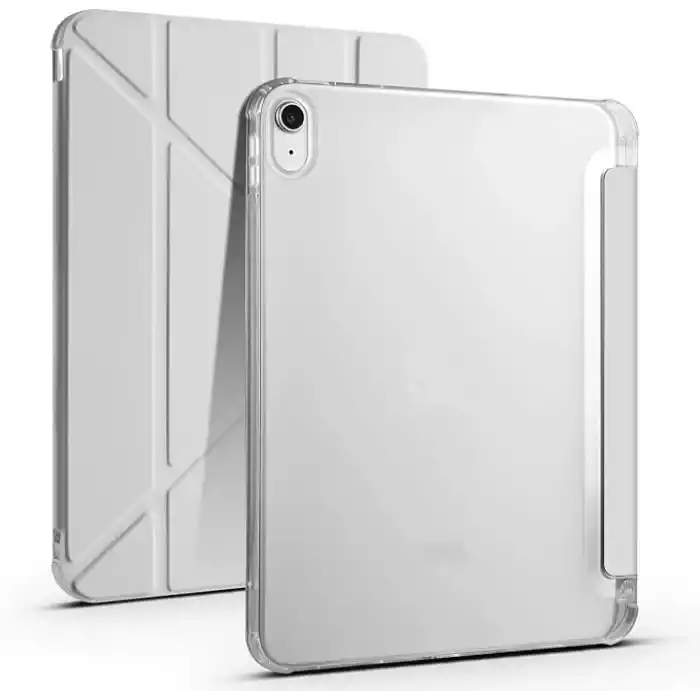 iPad 11.Nesil A16 11inç/10.Nesil 10.9 inç İle Uyumlu Kalemlikli, Uyku Modlu, Mıknatıslı, Üçgen Standlı, Darbeye Dayanıklı Kaplama Akıllı Kılıf (Gri, iPad 11.Nesil A16 11inç/10.Nesil 10.9)