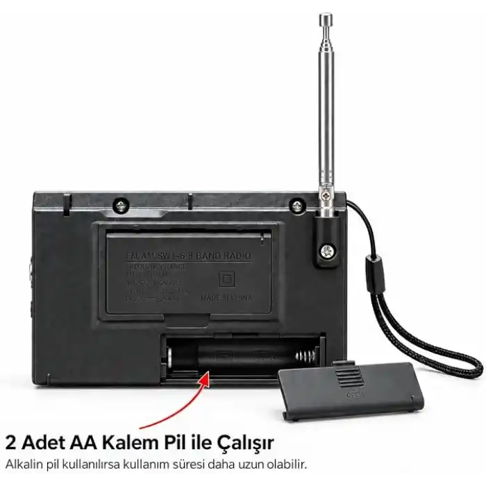 NS-8153 Taşınabilir Pilli Cep Radyosu Deprem Çantası Radyosu Am Fm SW-1-6 8 Bandlı Mini Radyo