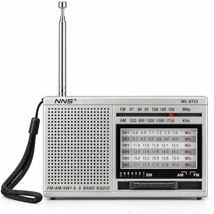 NS-8153 Taşınabilir Pilli Cep Radyosu Deprem Çantası Radyosu Am Fm SW-1-6 8 Bandlı Mini Radyo