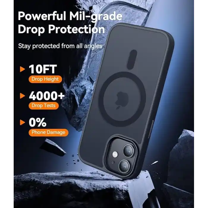 Babilden iPhone 11 İçin Kılıf Kamera Korumalı Magsafe İle Uyumlu Kablosuz Şarj Özellikli Mat Şeffaf Renkli Telefon Kılıfı (Siyah)