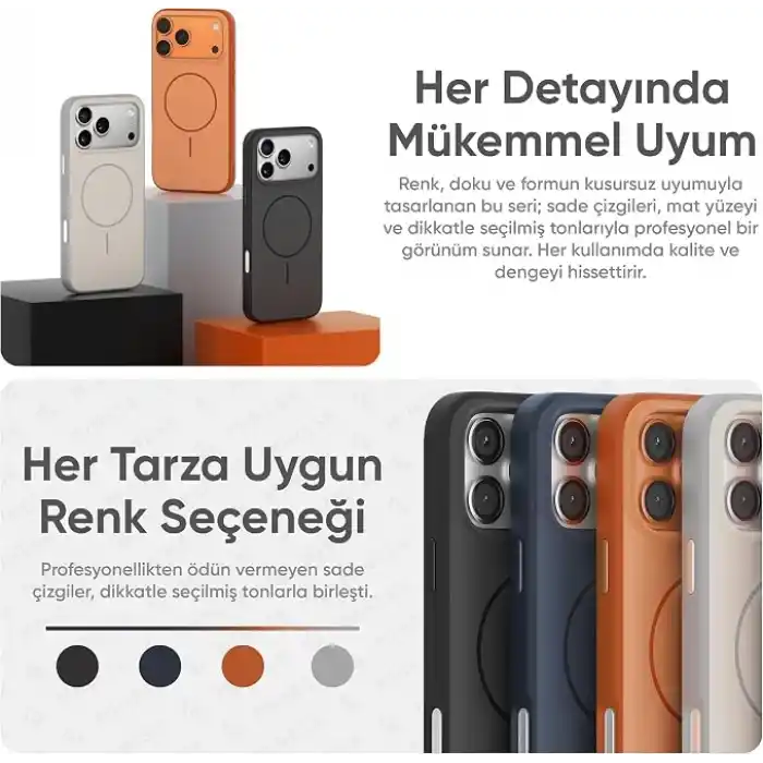 Minesk iPhone 17 Pro Max/18 Pro Max için Magsafe ile Uyumlu Kılıf Metal Tuşlu Çizilmelere ve Soyulmalara Karşı Dayanıklı Materyal, Dokulu Kenarlı Koruyucu (Siyah, 17 Pro Max/18 Pro Max)