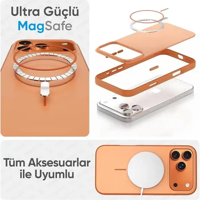 Minesk iPhone 17 Pro Max/18 Pro Max için Magsafe ile Uyumlu Kılıf Metal Tuşlu Çizilmelere ve Soyulmalara Karşı Dayanıklı Materyal, Dokulu Kenarlı Koruyucu (Siyah, 17 Pro Max/18 Pro Max)
