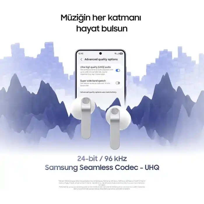 Samsung Galaxy Buds4 Bluetooth Kulaklık, Siyah, Metal Gövde, 1 Yollu Hoparlör, Ultra Net Arama Sesi, Adaptif Gürültü Kontrolü