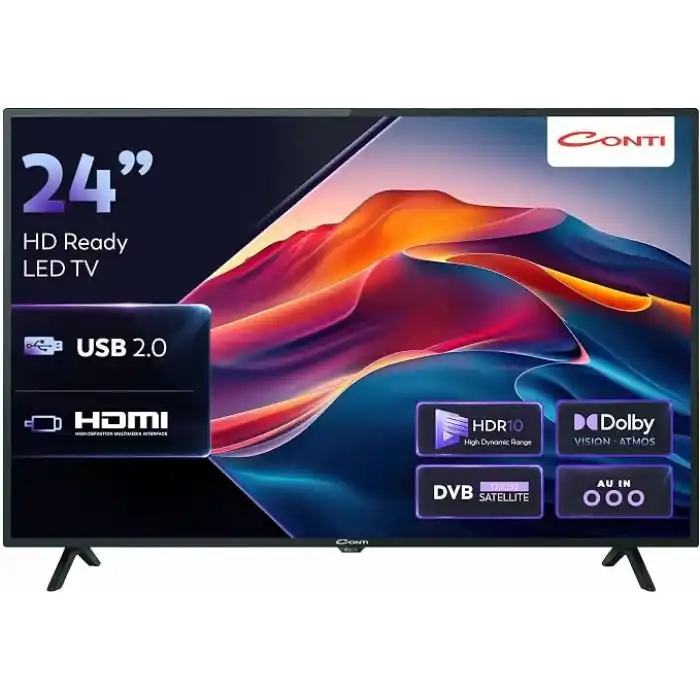 Conti CT24LE300H 24 İnç (61 Ekran) HD Ready LED TV, Dahili Uydu Alıcılı USB Medya Oynatma 2x HDMI 2x USB Otel Modu