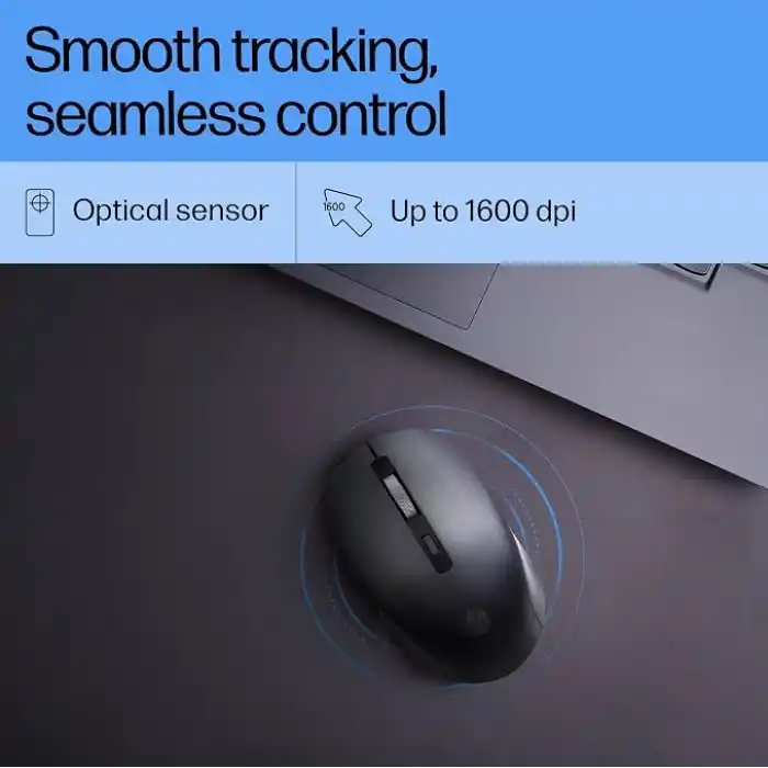 HP S1000 Plus Sessiz USB Kablosuz Bilgisayar Sessiz Fare 1600DPI USB Mouse