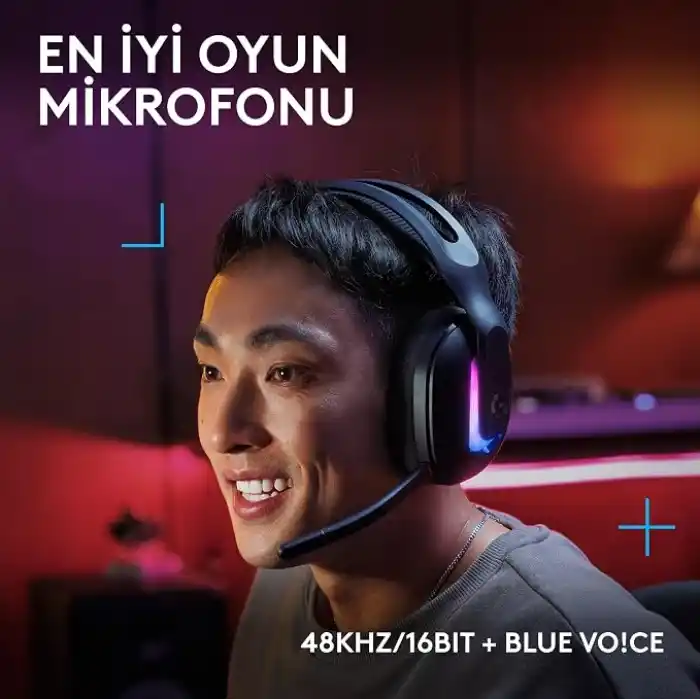 Logitech G G522 LIGHTSPEED Kablosuz Oyuncu Kulaklığı, LIGHTSYNC RGB Aydınlatmalı, Senkronize PRO-G Ses, Hafif ve Konforlu Tasarım, Siyah