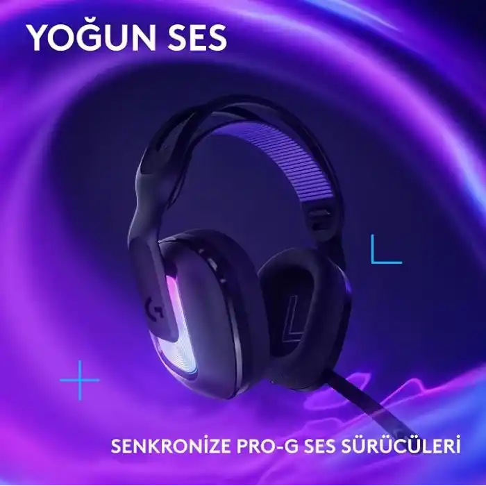 Logitech G G522 LIGHTSPEED Kablosuz Oyuncu Kulaklığı, LIGHTSYNC RGB Aydınlatmalı, Senkronize PRO-G Ses, Hafif ve Konforlu Tasarım, Siyah