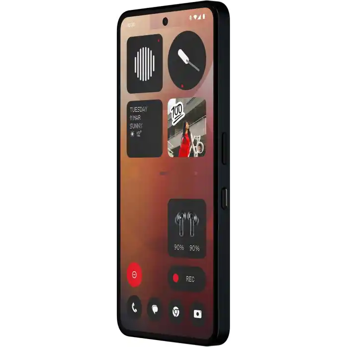 Nothing Phone (3a) 128 GB - 32 MP ön kameralı akıllı telefon, 30 x ultra zoom, 50 W hızlı şarj ve 6,77 inç, 120 Hz AMOLED ekran - siyah