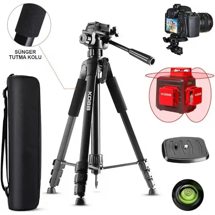 KOBB KBL20T 160CM Su Terazili Profesyonel Alüminyum Lazer Tripod