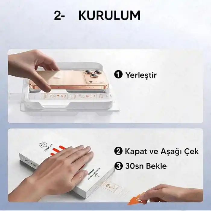 URUCHI 2li Paket Kolay Kurulum iPhone 18 Pro Max / 17 Pro Max ile Uyumlu Ekran Koruyucu, Ultra HD Netlik & İnce Siyah Çerçeve, 9H+ Kırılmaz Cam, Tam Kaplama, UltraFit Kurulum Aparatı ile