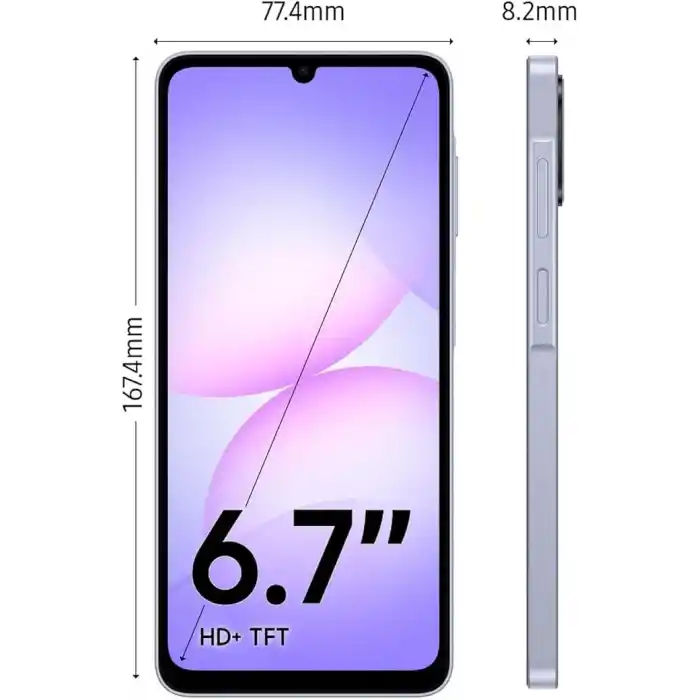 Samsung Galaxy A07 5G (4GB RAM, 128GB Depolama) | 6,7 inç HD+ 120Hz Ekran | MediaTek Dimensity 6300 | 50MP + 2MP Arka Kamera | 6000 mAh Batarya (Samsung Türkiye Garantili) (MOR)