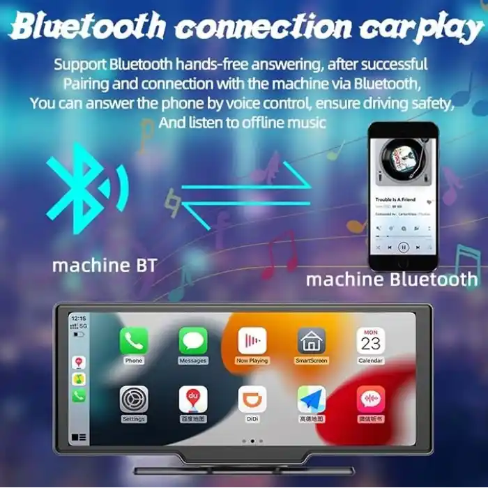 10 Süper HD IPS Dokunmatik Ekran Akıllı Ekran Araba Stereo Ön Kaydedici Dahili 12V-24V Kamyon Van Kablosuz Carplay Android Otomatik Bluetooth 5.0 Handsfree AHD Kamera