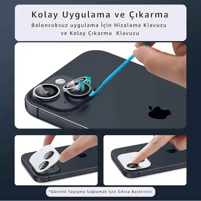 URUCHI Premium Safir Kamera Lens Koruyucu iPhone 17 Pro / 17 Pro Max, Havacılık Sınıfı Alüminyum Çerçeve, Ultra HD Netlik, Çizilmeye Karşı Üstün Koruma (Deep Blue, iPhone 17 Pro / 17 Pro Max)