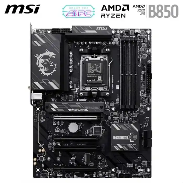 MSI MB B850 GAMING PRO WIFI6E AM5 DDR5 8200MHZ(OC) DP 1X HDMI 2x M.2 4x PCI-E x16 USB 10Gbs 2,5G LAN WI-FI 6E ATX
