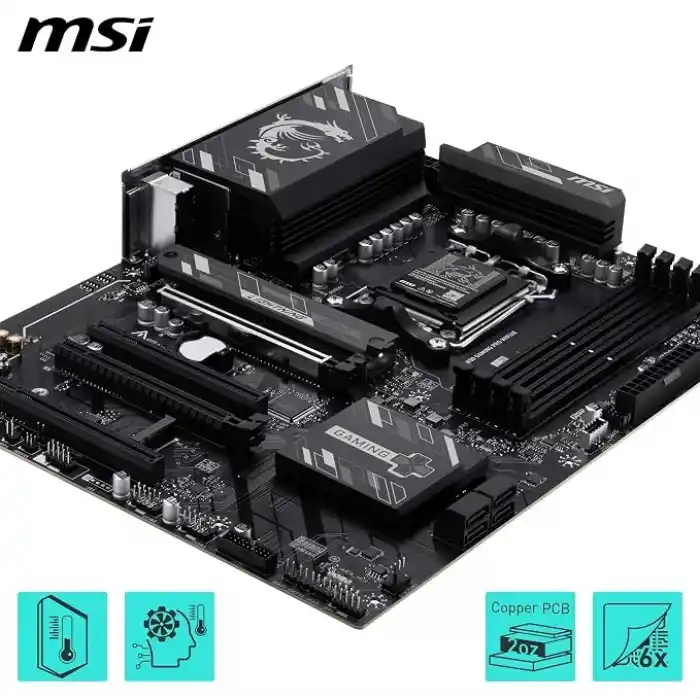 MSI MB B850 GAMING PRO WIFI6E AM5 DDR5 8200MHZ(OC) DP 1X HDMI 2x M.2 4x PCI-E x16 USB 10Gbs 2,5G LAN WI-FI 6E ATX