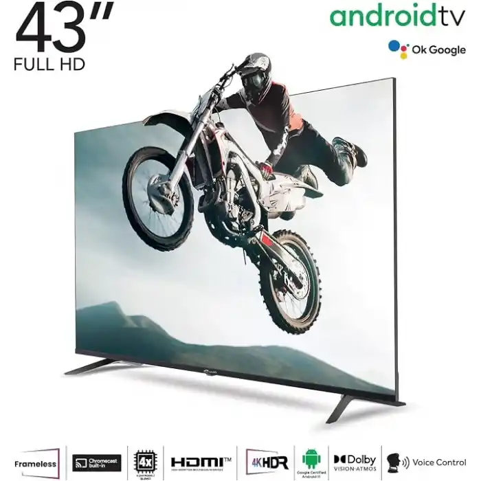 Conti 43 İnç Full HD Android TV (CT43AN300F) Dolby Atmos Vision, HDR, Çerçevesiz, Dahili Uydu Alıcı, Wi-Fi, Bluetooth, Chromecast Built-in, 2x HDMI, Smart TV